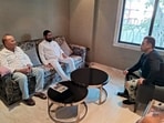 Maharashtra Chief Minister Eknath Shinde meets Bollywood actor Salman Khan and his father Salim Khan days after two men opened fire outside the latter's residence at Bandra in Mumbai. (ANI) Maharashtra Chief Minister Eknath Shinde meets Bollywood actor Salman Khan and his father Salim Khan days after two men opened fire outside the latter's residence at Bandra in Mumbai. (ANI)