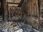 The fire was confined to a meter cabin on the ground floor at 9.48am. At level zero, the Mumbai fire brigade called it a stop fire call and doused it with the help of only one fire tender by 9.54am. (Satish Bate/ HT)