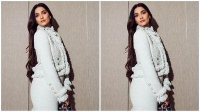With the help of hairstylist Hrishikesh Naskar, Sonam styled her long, luscious locks into soft curls, leaving them open at the centre to beautifully cascade down her shoulders and complete her look. (Instagram/@sonamkapoor) With the help of hairstylist Hrishikesh Naskar, Sonam styled her long, luscious locks into soft curls, leaving them open at the centre to beautifully cascade down her shoulders and complete her look. (Instagram/@sonamkapoor)
