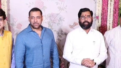 Actor Salman Khan with Maharashtra CM Eknath Shinde (ANI/ File)