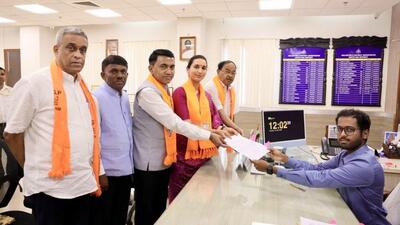 BJP candidate (second from right) files her nomination for this year’s general elections. (Photo from X) BJP candidate (second from right) files her nomination for this year’s general elections. (Photo from X)