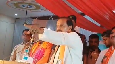 BJP MP Mahesh Sharma in Bulandshahr, Uttar Pradesh.