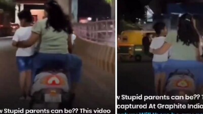 The Bengaluru boy was seen standing on the bike's footrest in Whitefield. (X/@WFRising) The Bengaluru boy was seen standing on the bike's footrest in Whitefield. (X/@WFRising)
