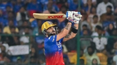Royal Challengers Bengaluru's Virat Kohli plays a shot at the M Chinnaswamy Stadium in Bengaluru (AFP)