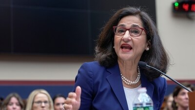 President of Columbia University Nemat Shafik testifies before the House Committee on Education and the Workforce hearing on "Columbia in Crisis: Columbia University's Response to Antisemitism" on Capitol Hill in Washington, Wednesday, April 17, 2024. (AP Photo/Mariam Zuhaib) (AP) President of Columbia University Nemat Shafik testifies before the House Committee on Education and the Workforce hearing on "Columbia in Crisis: Columbia University's Response to Antisemitism" on Capitol Hill in Washington, Wednesday, April 17, 2024. (AP Photo/Mariam Zuhaib) (AP)