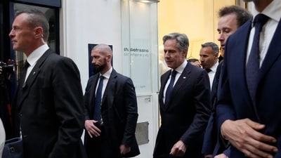 U.S. Secretary of State Antony Blinken arrives for the G7 Foreign Ministers meeting, on the Island of Capri, Italy. (AP) U.S. Secretary of State Antony Blinken arrives for the G7 Foreign Ministers meeting, on the Island of Capri, Italy. (AP)
