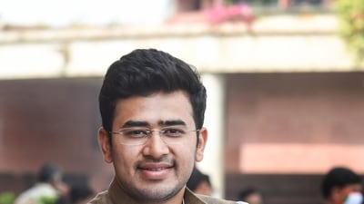Tejasvi Surya faces stiff challenge from Sowmya Reddy in Bengaluru South (PTI Photo) Tejasvi Surya faces stiff challenge from Sowmya Reddy in Bengaluru South (PTI Photo)