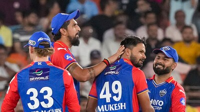 Pacers Mukesh Kumar (3 for 14) and Ishant Sharma (2 for 8) shared five wickets (PTI)