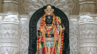A glimpse of Ram Lalla idol at Ram Janmabhoomi Temple in Ayodhya. (ANI Photo) A glimpse of Ram Lalla idol at Ram Janmabhoomi Temple in Ayodhya. (ANI Photo)