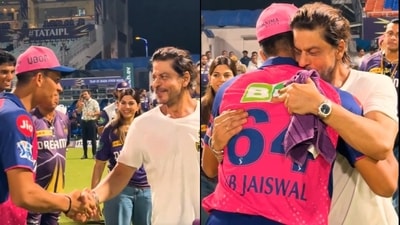 Yashasvi Jaiswal met Shah Rukh Khan after RR beat KKR. (X/@rajasthanroyals)