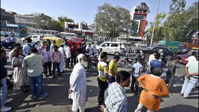 The spot on the Meet Nagar flyover where the cop was shot dead. (Sanjeev Verma/HT Photo) The spot on the Meet Nagar flyover where the cop was shot dead. (Sanjeev Verma/HT Photo)