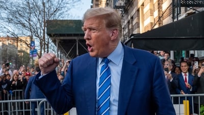 Former president Donald Trump goes from court to Harlem bodega where Jose Alba killed ex-con (Photo by SPENCER PLATT / GETTY IMAGES NORTH AMERICA / Getty Images via AFP) (Getty Images via AFP) Former president Donald Trump goes from court to Harlem bodega where Jose Alba killed ex-con (Photo by SPENCER PLATT / GETTY IMAGES NORTH AMERICA / Getty Images via AFP) (Getty Images via AFP)