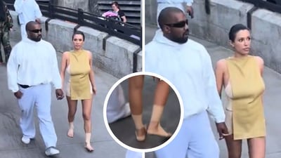 Bianca Censori spotted barefoot at Disneyland during outing with Kanye West (TikTok/ X, formerly Twitter) Bianca Censori spotted barefoot at Disneyland during outing with Kanye West (TikTok/ X, formerly Twitter)