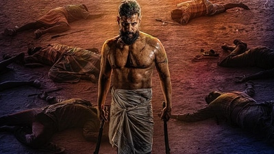 Chiyan Vikram on the poster for Veera Dheera Sooran. Chiyan Vikram on the poster for Veera Dheera Sooran.