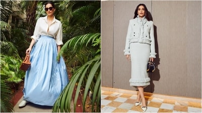 Sonam Kapoor is a true fashionista who hits the sartorial targets like a pro. Whether it's a chic mini dress or a red carpet-worthy gown, the diva can pull off any look to perfection. Whenever Sonam posts pictures on Instagram, she makes sure to turn heads with her incredible fashion sense and undeniable beauty. Her glam Insta-diaries are nothing short of a treasure trove of style inspiration for all her fans. Her latest post, featuring two stylish looks, is no exception and is sure to leave you in awe. (Instagram/@sonamkapoor) Sonam Kapoor is a true fashionista who hits the sartorial targets like a pro. Whether it's a chic mini dress or a red carpet-worthy gown, the diva can pull off any look to perfection. Whenever Sonam posts pictures on Instagram, she makes sure to turn heads with her incredible fashion sense and undeniable beauty. Her glam Insta-diaries are nothing short of a treasure trove of style inspiration for all her fans. Her latest post, featuring two stylish looks, is no exception and is sure to leave you in awe. (Instagram/@sonamkapoor)