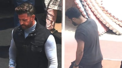 Hrithik Roshan and Jr NTR snapped on the sets of War 2 in Mumbai