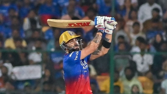 Royal Challengers Bengaluru's Virat Kohli plays a shot at the M Chinnaswamy Stadium in Bengaluru (AFP)
