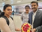 The external affairs ministry said Indian deck cadet Ann Tessa Joseph from Thrissur, Kerala, a member of the crew on vessel MSC Aries returned home today. (X/MEAIndia)