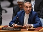 Iran's Foreign Minister Hossein Amir-Abdollahian speaks during a UN Security Council meeting on the situation in the Middle East, including the Palestinian question, at UN headquarters in New York City. (AFP) Iran's Foreign Minister Hossein Amir-Abdollahian speaks during a UN Security Council meeting on the situation in the Middle East, including the Palestinian question, at UN headquarters in New York City. (AFP)