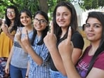 Some first-time voters from Chandigarh pose after the recent mayoral elections. (HT Photo) Some first-time voters from Chandigarh pose after the recent mayoral elections. (HT Photo)