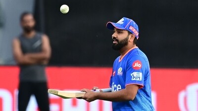 Rohit Sharma of Mumbai Indians during the practice session at Maharaja Yadavindra Singh International Cricket Stadium at Mullanpur (PTI) Rohit Sharma of Mumbai Indians during the practice session at Maharaja Yadavindra Singh International Cricket Stadium at Mullanpur (PTI)