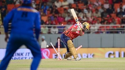 MI then seemed to have blown Punjab Kings away in the first 10 overs by taking five wickets in the period. MI then seemed to have blown Punjab Kings away in the first 10 overs by taking five wickets in the period.