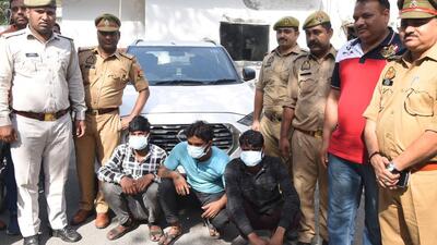 A case under relevant sections of the IPC was registered against them at Sector 20 police station, and investigation is underway to get the details of the car recovered from their possession. (HT Photo/Sunil Ghosh) A case under relevant sections of the IPC was registered against them at Sector 20 police station, and investigation is underway to get the details of the car recovered from their possession. (HT Photo/Sunil Ghosh)
