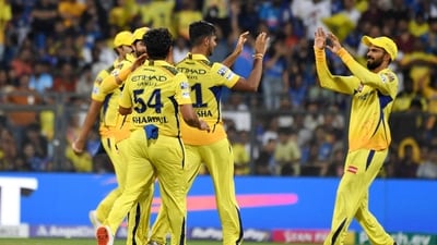 Chennai Super Kings' Matheesha Pathirana celebrates a wicket during their match against Mumbai Indians (ANI ) Chennai Super Kings' Matheesha Pathirana celebrates a wicket during their match against Mumbai Indians (ANI )