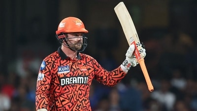 Travis Head celebrates his half-century against RCB. (IPL) Travis Head celebrates his half-century against RCB. (IPL)