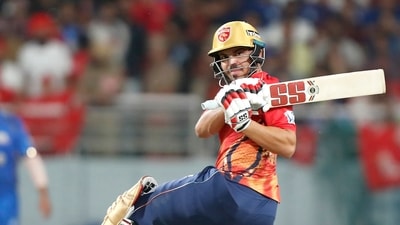 Punjab Kings' Ashutosh Sharma plays a shot during their match against Mumbai Indians (IPL) Punjab Kings' Ashutosh Sharma plays a shot during their match against Mumbai Indians (IPL)