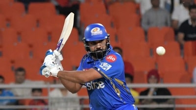 Rohit Sharma plays a shot during the Indian Premier League (IPL) Twenty20 cricket match between Punjab Kings and Mumbai Indians (AFP) Rohit Sharma plays a shot during the Indian Premier League (IPL) Twenty20 cricket match between Punjab Kings and Mumbai Indians (AFP)