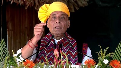 Defence minister Rajnath Singh addresses a public meeting ahead of Lok Sabha polls, (ANI file photo) Defence minister Rajnath Singh addresses a public meeting ahead of Lok Sabha polls, (ANI file photo)