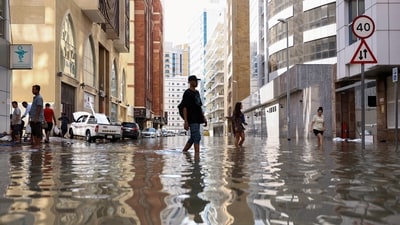 The heavy rains across the desert nation came after cloud seeding.&nbsp; (REUTERS)
