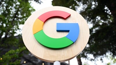 The Google logo is seen during the Google I/O annual developers conference at Shoreline Amphitheatre in Mountain View, California. (AFP)