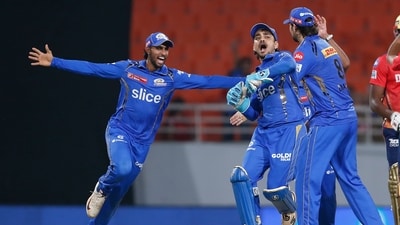 Mumbai Indians got back to winning ways with a victory over Punjab Kings in a see-saw match that was decided with a run out in the last over. MI scored 192/7 batting first after which Punjab Kings were all out for 183 runs. (AP) Mumbai Indians got back to winning ways with a victory over Punjab Kings in a see-saw match that was decided with a run out in the last over. MI scored 192/7 batting first after which Punjab Kings were all out for 183 runs. (AP)