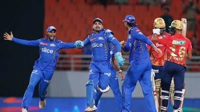 It came down to PBKS needing 12 to win off the final over with one wicket left. The chase ended with Rabada being run out off the second ball. (AP) It came down to PBKS needing 12 to win off the final over with one wicket left. The chase ended with Rabada being run out off the second ball. (AP)