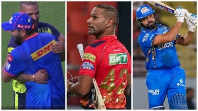 Rohit Sharma reunites with Shikhar Dhawan as PBKS meet MI in the IPL 2024 (PTI-Jio Cinema) Rohit Sharma reunites with Shikhar Dhawan as PBKS meet MI in the IPL 2024 (PTI-Jio Cinema)