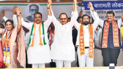 NCP (SCP) candidate Supriya Sule, her sister-in-law Sunetra Pawar filed nominations for Baramati parliamentary seat on Thursday. (HT) NCP (SCP) candidate Supriya Sule, her sister-in-law Sunetra Pawar filed nominations for Baramati parliamentary seat on Thursday. (HT)