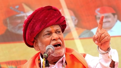 Rajkot: Union Minister of State and BJP candidate Parshottam Rupala addresses a gathering as he arrives to file his nomination papers for Lok Sabha elections, in Rajkot, Tuesday, April 16, 2024. (PTI Photo) (PTI04_16_2024_000107B) (PTI) Rajkot: Union Minister of State and BJP candidate Parshottam Rupala addresses a gathering as he arrives to file his nomination papers for Lok Sabha elections, in Rajkot, Tuesday, April 16, 2024. (PTI Photo) (PTI04_16_2024_000107B) (PTI)