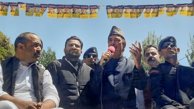 Democratic Progressive Azad Party chief Ghulam Nabi Azad addresses a public meeting ahead of Lok Sabha elections, at Banihal in Ramban district. (PTI file photo)