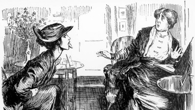 An illustration from Punch magazine dated July 29, 1914, depicting Glossomany, a "science" that was thought to correlate people's characters by the shape and size of their tongues. The above candidate for the position of parlour-maid is in the act of responding to an inquiry as to whether she is honest, industrious, good-tempered, truthful and obliging. (Credit: Wikimedia Commons ) An illustration from Punch magazine dated July 29, 1914, depicting Glossomany, a "science" that was thought to correlate people's characters by the shape and size of their tongues. The above candidate for the position of parlour-maid is in the act of responding to an inquiry as to whether she is honest, industrious, good-tempered, truthful and obliging. (Credit: Wikimedia Commons )