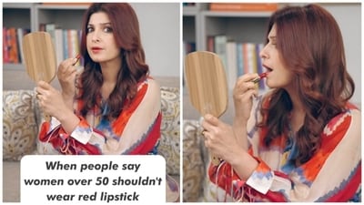 Twinkle Khanna gives it back to people, who say women over 50 should avoid wearing red lipstick.