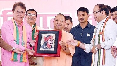 Uttar Pradesh CM Yogi Adityanath during a public meeting for the Lok Sabha elections 2024, in Meerut on Thursday. (Yogi Adityanath twitter) Uttar Pradesh CM Yogi Adityanath during a public meeting for the Lok Sabha elections 2024, in Meerut on Thursday. (Yogi Adityanath twitter)