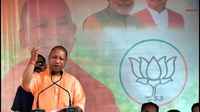Uttar Pradesh chief minister Yogi Adityanath addresses a rally in support of Ghaziabad BJP candidate Atul Garg in Pilkhuwa on Thursday. (Sakib Ali /HT Photo) Uttar Pradesh chief minister Yogi Adityanath addresses a rally in support of Ghaziabad BJP candidate Atul Garg in Pilkhuwa on Thursday. (Sakib Ali /HT Photo)