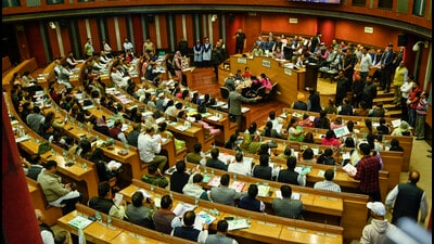 Visuals from the Municipal Corporation of Delhi at Civic Centre in December 2023. (Raj K Raj/ HT Photo) Visuals from the Municipal Corporation of Delhi at Civic Centre in December 2023. (Raj K Raj/ HT Photo)
