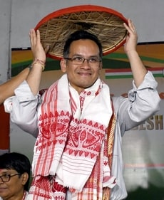 Congress MP and the party’s candidate from the Jorhat Lok Sabha Constituency Gaurav Gogoi in Guwahati. (ANI Photo)