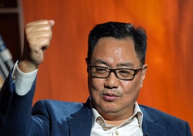 Kiren Rijiju speaks during an interview. (PTI)