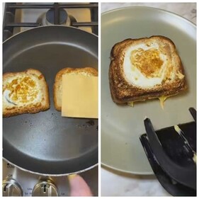 Basket eggs grilled cheese bread (Photo: Instagram/tommywinkler) Basket eggs grilled cheese bread (Photo: Instagram/tommywinkler)