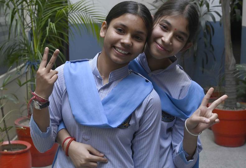 Aditi and Alisha Sharma, the first and second-rank holders of PSEB 10th exam (Gurpreet Singh/HT) Aditi and Alisha Sharma, the first and second-rank holders of PSEB 10th exam (Gurpreet Singh/HT)