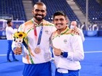 India goalkeepers PR Sreejesh and Krishan Bahadur Pathak(Hockey India)